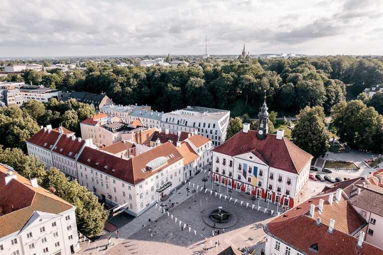 Ilmakuva Tarton vanhankaupungin alueesta